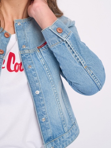 Lee Cooper - Jacheta dama din denim cu aspect decolorat - Img 2