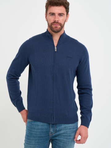 Lee Cooper - Pulover barbat de culoare uniforma cu fermoar