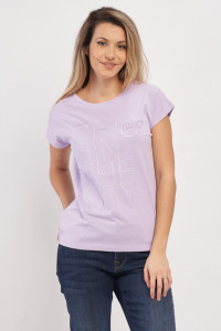 Lee Cooper - Tricou dama cu imprimeu tip mesaj si logo