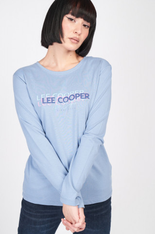Lee Cooper - Tricou dama cu maneca lunga cu imprimeu logo