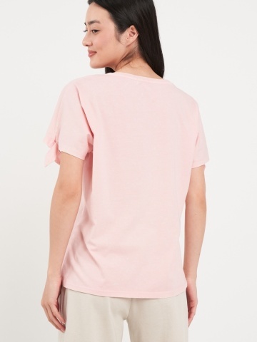 Lee Cooper - Tricou dama cu maneca scurta de culoare uniforma - Img 2