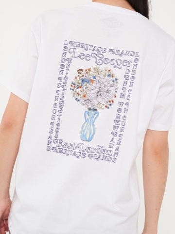 Lee Cooper - Tricou dama de culoare uniforma cu imprimeu text - Img 4