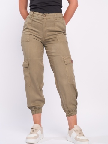 Timeout - Pantaloni lungi dama cu buzunare de culoare uniforma