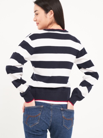 Timeout - Pulover dama tip cardigan cu model in dungi - Img 2