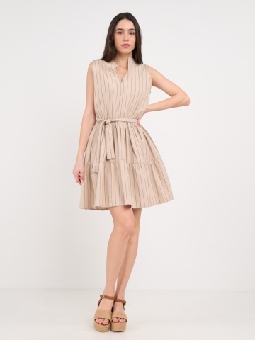Timeout - Rochie dama de culoare uniforma cu dungi - Img 11