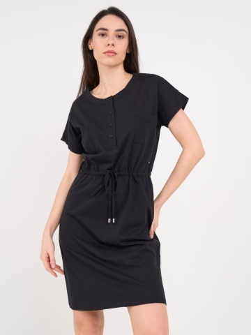 Timeout - Rochie dama de culoare uniforma cu nasturi - Img 4