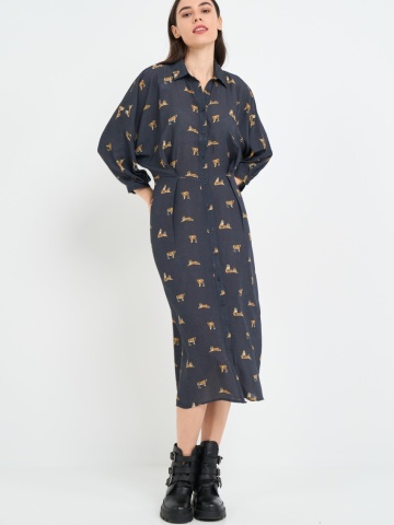 Timeout - Rochie dama tip camasa cu model - Img 2