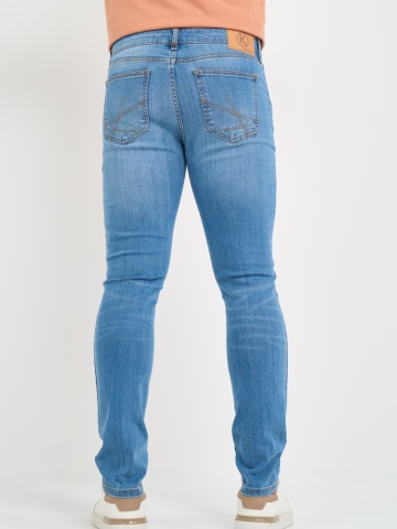 Kenvelo - Blugi barbat slim de culoare deschisa si usor decolorati - Img 3