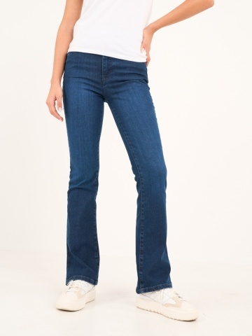 Kenvelo - Blugi dama bootcut cu aspect decolorat