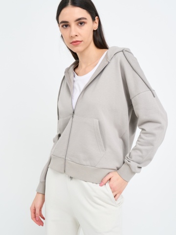 Kenvelo - Hanorac dama de culoare uniforma cu gluga - Img 5