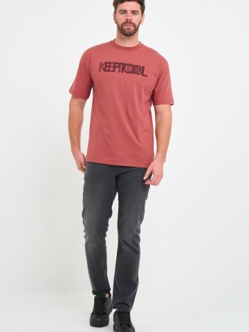Kenvelo - Tricou barbat cu imprimeu texturat si logo - Img 7