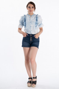 Lee Cooper - Camasa dama cu maneci bufante si aspect decolorat