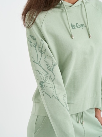 Lee Cooper - Hanorac dama cu imprimeu floral si logo - Img 3