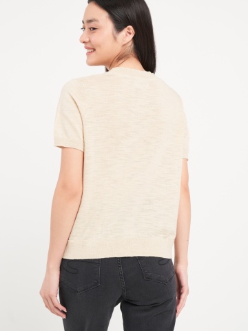 Lee Cooper - Pulover dama cu maneca scurta de culoare uniforma - Img 2