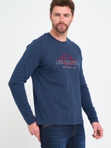 Lee Cooper - Tricou barbat cu maneca lunga cu imprimeu logo - Img 5