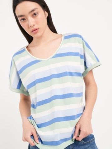Lee Cooper - Tricou dama cu maneca scurta si dungi - Img 4