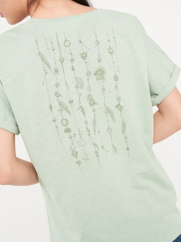 Lee Cooper - Tricou dama de culoare uniforma cu imprimeu grafic - Img 3