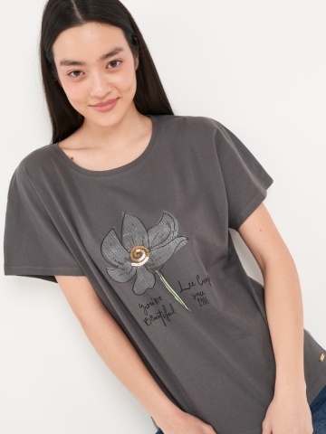 Lee Cooper - Tricou dama maneca scurta si detalii grafice