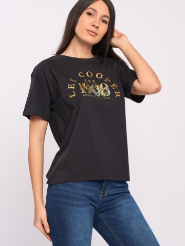 Lee Cooper - Tricou maneca scurta dama cu imprimeu text - Img 4