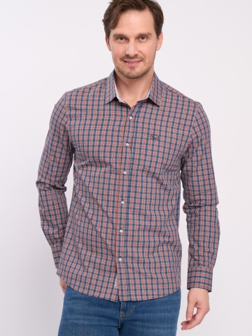 Timeout - Camasa barbat slim cu model in caroruri mici