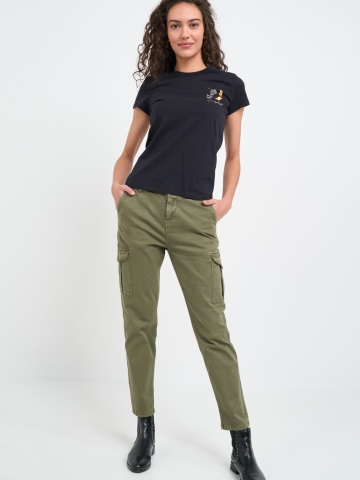 Timeout - Pantaloni cargo dama de culoare uniforma - Img 7