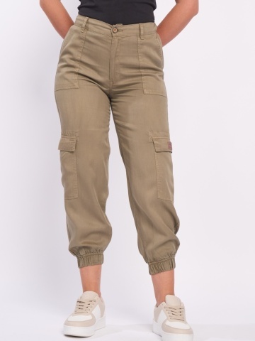 Timeout - Pantaloni lungi dama cu buzunare de culoare uniforma - Img 4
