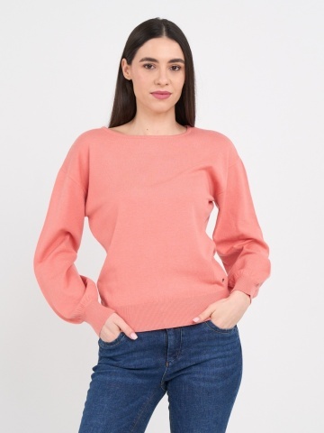 Timeout - Pulover dama cu maneca lunga de culoare uniforma