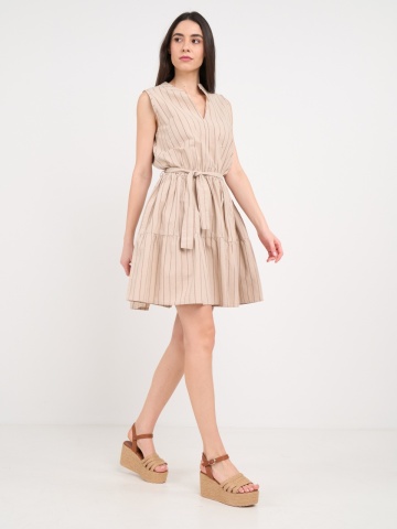 Timeout - Rochie dama de culoare uniforma cu dungi - Img 9