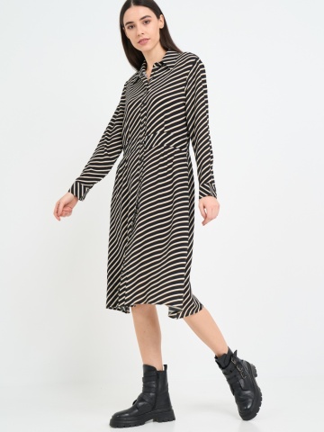 Timeout - Rochie dama de lungime medie cu model in dungi - Img 8