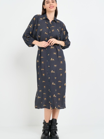 Timeout - Rochie dama tip camasa cu model - Img 3