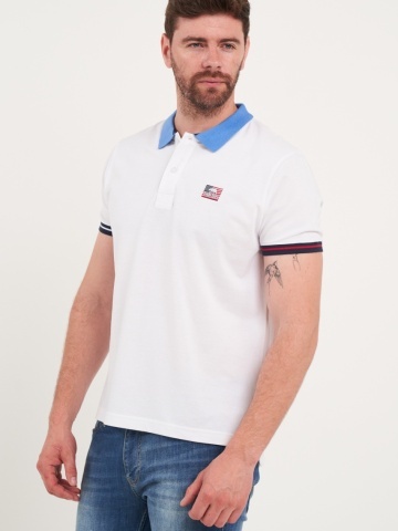 Timeout - Tricou barbat polo de culoare uniforma cu logo
