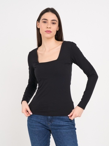 Timeout - Tricou dama cu maneca lunga de culoare uniforma - Img 7