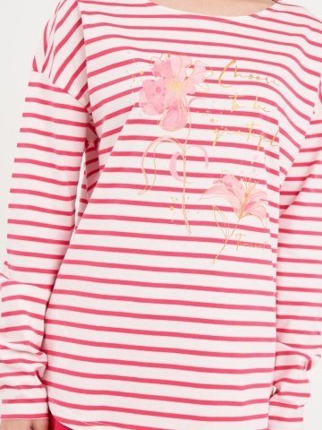 Timeout - Tricou dama cu maneca lunga si dungi - Img 4