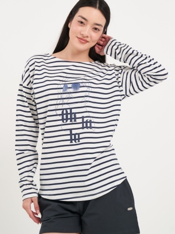 Timeout - Tricou dama cu maneca lunga si dungi