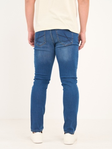 Kenvelo - Blugi barbat slim cu aspect usor decolorat - Img 4