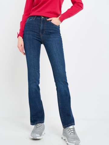 Kenvelo - Blugi dama bootcut cu aspect usor decolorat
