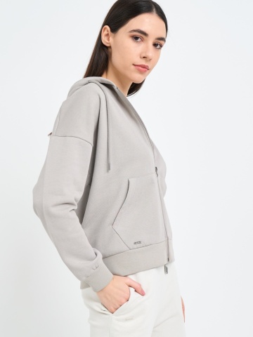 Kenvelo - Hanorac dama de culoare uniforma cu gluga - Img 6