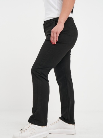 Kenvelo - Pantaloni lungi dama de culoare uniforma cu buzunare - Img 2
