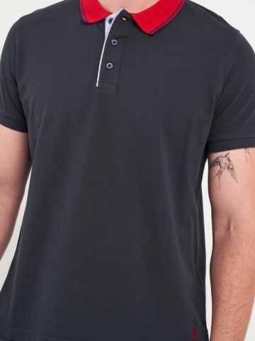 Kenvelo - Tricou barbat polo de culoare uniforma - Img 2