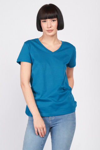Kenvelo - Tricou dama din bumbac de culoare uniforma cu logo