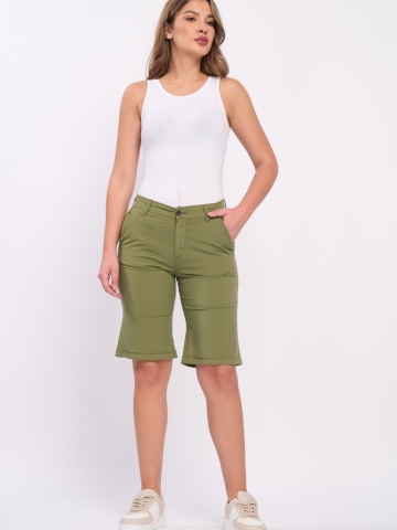Lee Cooper - Bermude dama de culoare uniforma cu buzunare oblice - Img 8