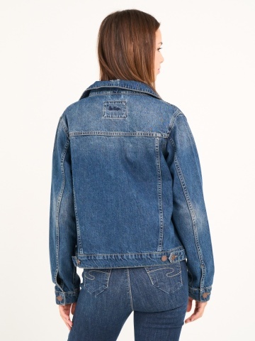 Lee Cooper - Jacheta dama denim cu buzunare si aspect decolorat - Img 4