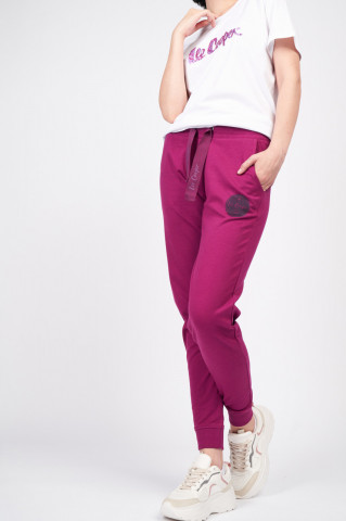Lee Cooper - Pantaloni sport dama din bumbac cu logo aplicat