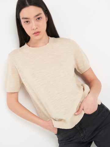 Lee Cooper - Pulover dama cu maneca scurta de culoare uniforma - Img 3