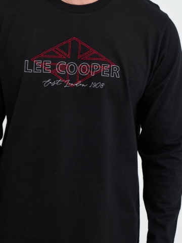 Lee Cooper - Tricou barbat cu maneca lunga cu imprimeu logo - Img 3