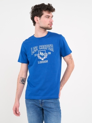 Lee Cooper - Tricou barbat de culoare uniforma cu imprimeu grafic