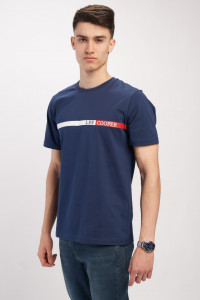 Lee Cooper - Tricou barbat din bumbac de culoare uniforma cu logo aplicat