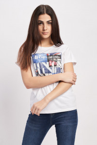 Lee Cooper - Tricou dama cu maneca scurta si imagini aplicate