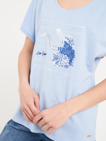 Lee Cooper - Tricou dama cu maneca scurta si imprimeu - Img 4