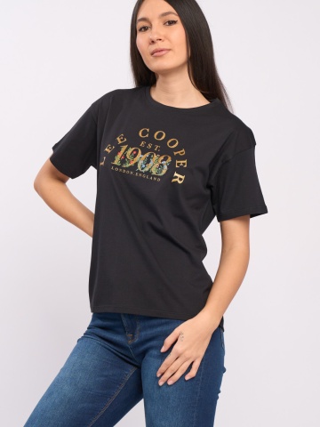 Lee Cooper - Tricou maneca scurta dama cu imprimeu text - Img 5